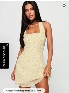NWT Princess Polly Rosemary halter #MIN dress. Cream – floral size 4.